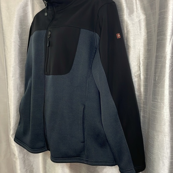 Swiss Tech Men’s 3XL Greystone Stretch Softshell Fleece Lined Zip Up Jacket - Picture 5 of 9